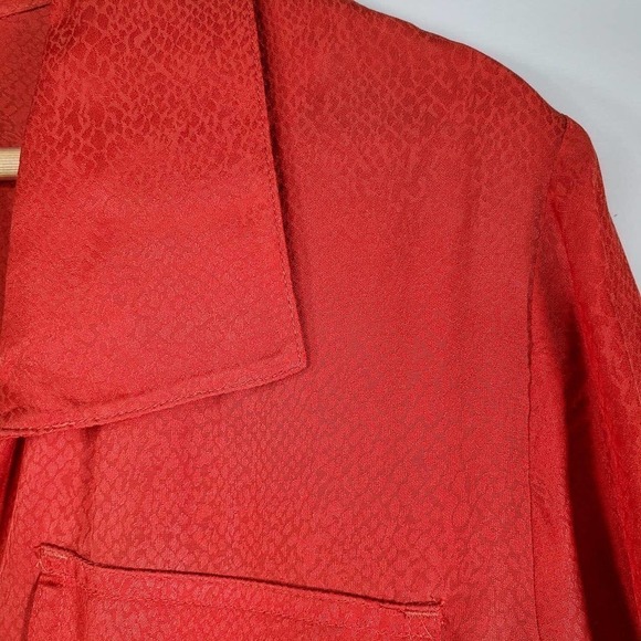 Chico's Snakeskin Print Tie Waist Tunic Red Orange Size 1 / Medium - Picture 2 of 12